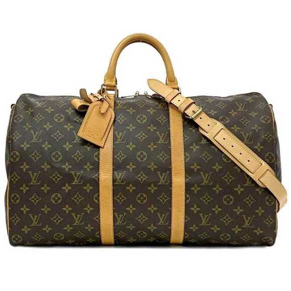 LOUIS VUITTON Brown Monogram Leather Keepall 50 Boston Bag - Picture 1 of 11